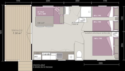 Mobile-home Confort - 2 bedrooms