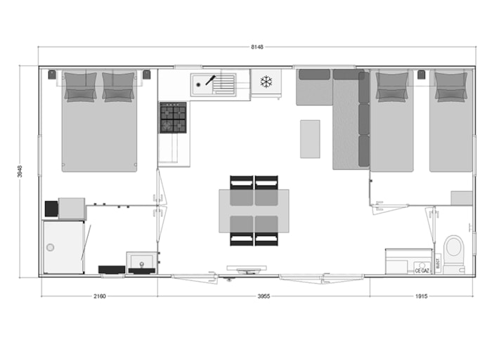 Mobil-Home Confort + - 2 Chambres