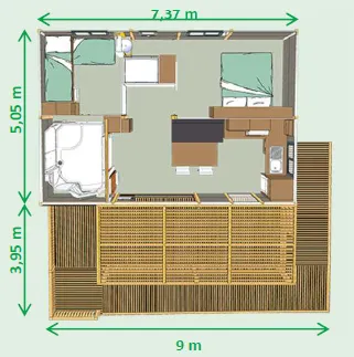 Accommodation - Chalet Horizon For People With Reduced Mobility - image n°10 - Camping Belle Roche