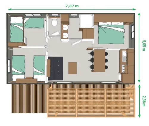 Location - Chalet Famille - image n°10 - Camping Belle Roche