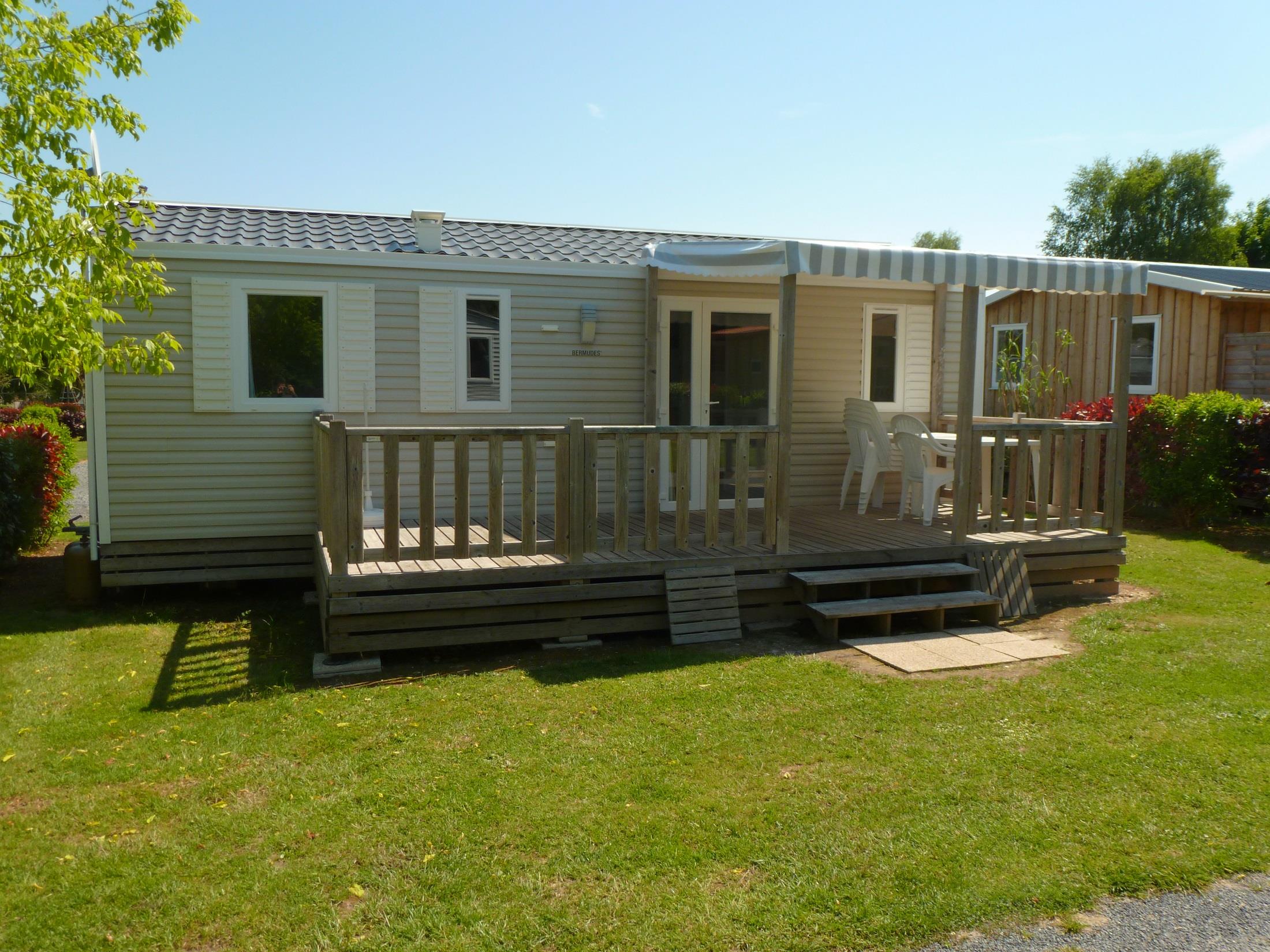Location - Mobilhome Espace 3 Chambres - Camping La Roseraie d'Omaha