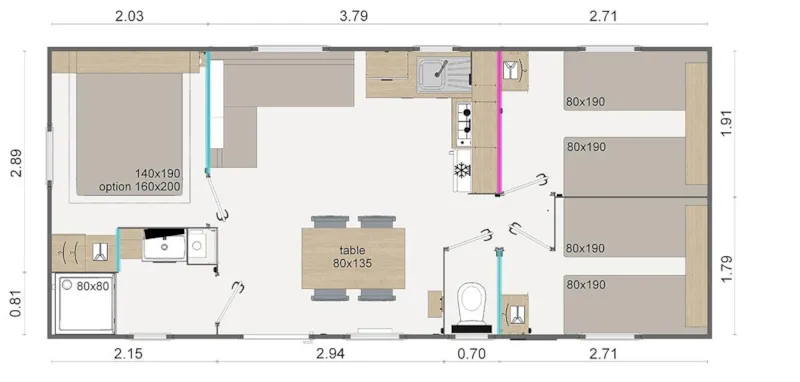 Mobilhome N°14 Cocooning 3 Chambres - Spa Privatif