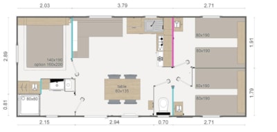 Mobile home N°14 Cocooning 3 bedrooms - spa — 9