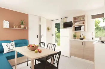 Mietunterkunft - Mobilhome Nr. 2 -  Klimaanlage - 3 Schlafzimmer - Terrasse - Camping de Contrexeville