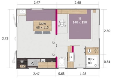 Mobilhome N°3 - 1 bedroom Terrace — 4