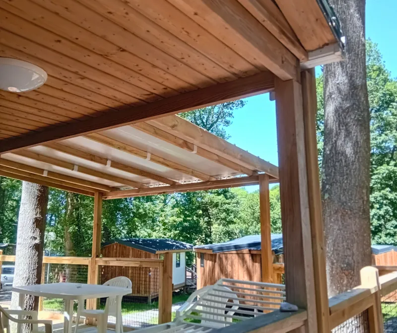 Mobil-Home Standard Bois 24M² 2 Chambres + Terrasse Semi Couverte 18M² + Tv