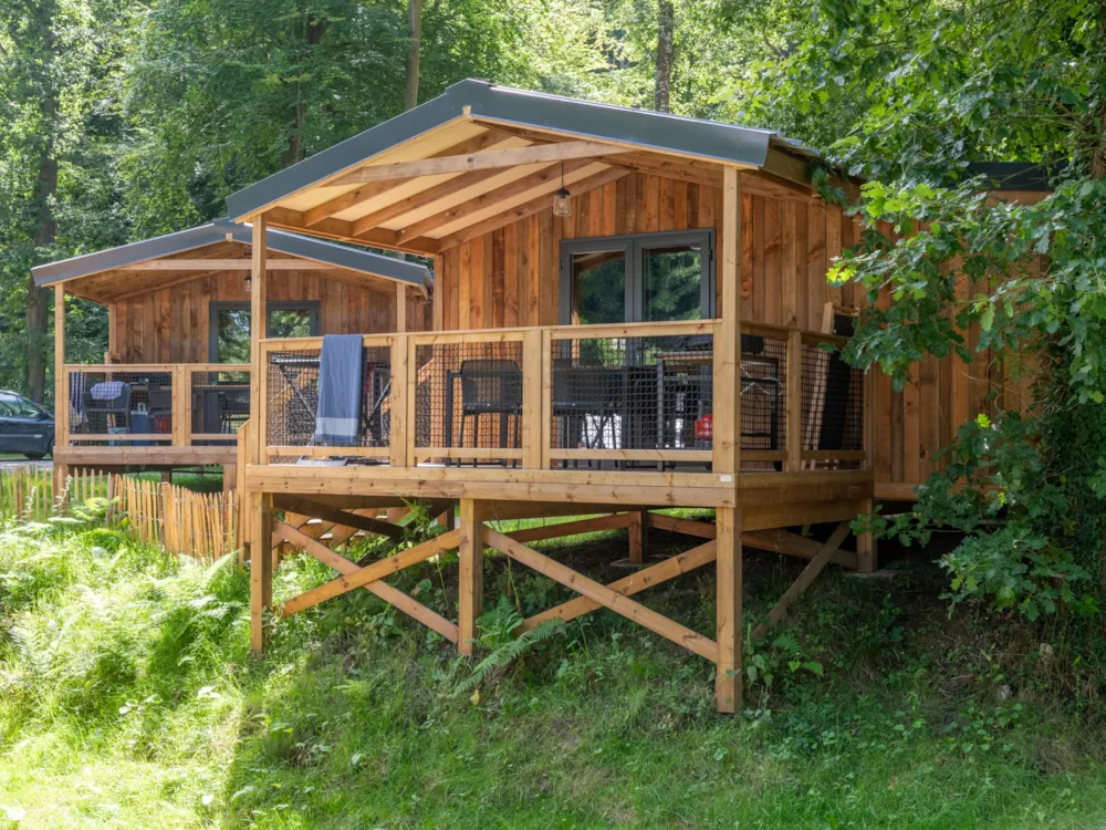 Mietunterkunft - Lodge Vip Premium 34M² - 2 Zimmer + Tv + Bettwäsche + Handtücher + Überdachte Terrasse (11M²) - Flower Camping La Chênaie