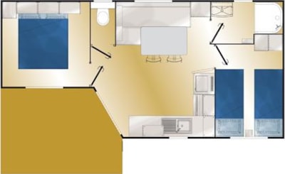 Mobile home 2 bedrooms - Confort - half-covered TERRACE  - 26m² — 4