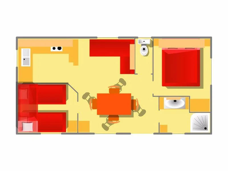 Mobil-Home 2 Chambres - Confort - Terrasse - 4/5 Pers - 30 M²