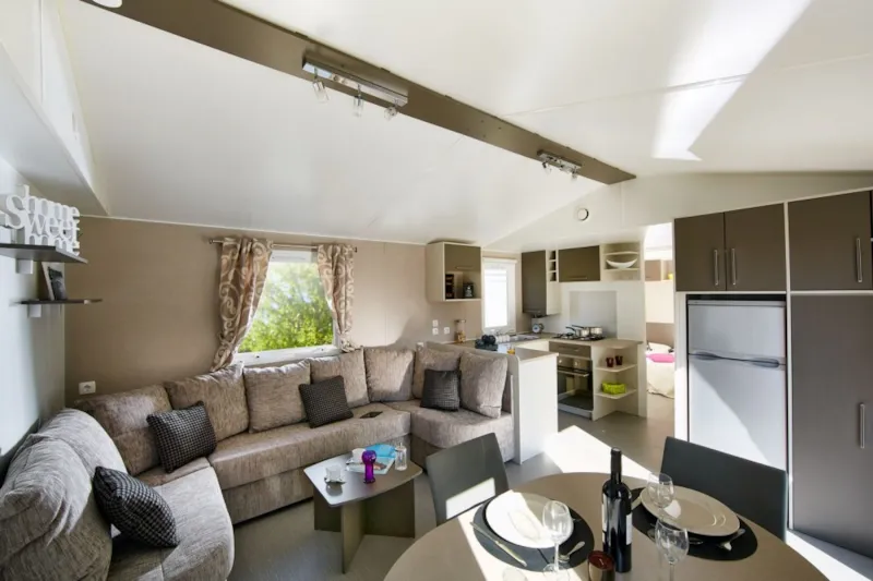 Mobil Home Prenuim 2 Salles Douche 2 Wc   6 Personnes 3 Chambres Terrasse Couverte 40 M2