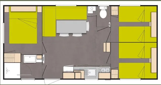 Mobil-Home Confort+ 32 M² (3 Chambres) - Climatisé