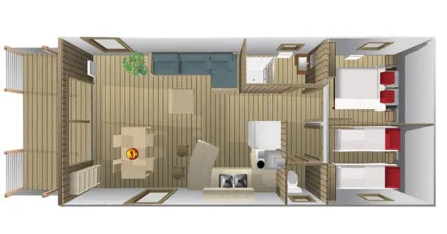 La Cabane Lodge Sweet Premium 43M² (2 Chambres) - Terrasse Semi-Couverte - Jacuzzi