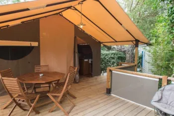 Mietunterkunft - Free Toilé Confort+ 37 M² (2 Zimmer) - Überdachte Terrasse 12 M² - Camping La Rouillère