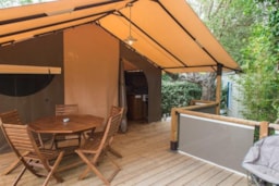 Huuraccommodatie(s) - Free Toilé  Confort+ 37 M² (2 Kamers) - Overdekt Terras 12 M² - Camping La Rouillère