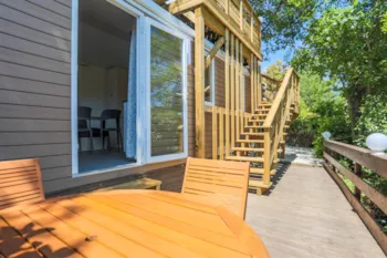 Mietunterkunft - Mobil Home Confort + 23M² (2 Zimmer) - Klimaanlage + Terrasse  Blick Auf Die Weinberge - Camping La Rouillère