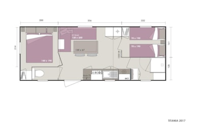 Mobil home Confort + 23m² (2 rooms) - air-conditioning + terrace  view of the vineyards — 5