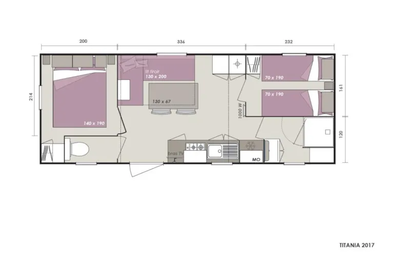 Mobil Home Confort + 23M² (2 Chambres) - Climatisé