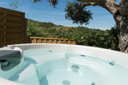 Cabane Lodge Cosyflower Premium 38M² (2 Habitaciones) - Terraza Cubierta - Jacuzzi