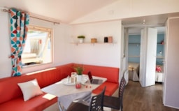 Huuraccommodatie(s) - Stacaravan Roccapina 33 M²  Gevelterras Airconditioning 2 Slaapkamers - Camping Les Castors