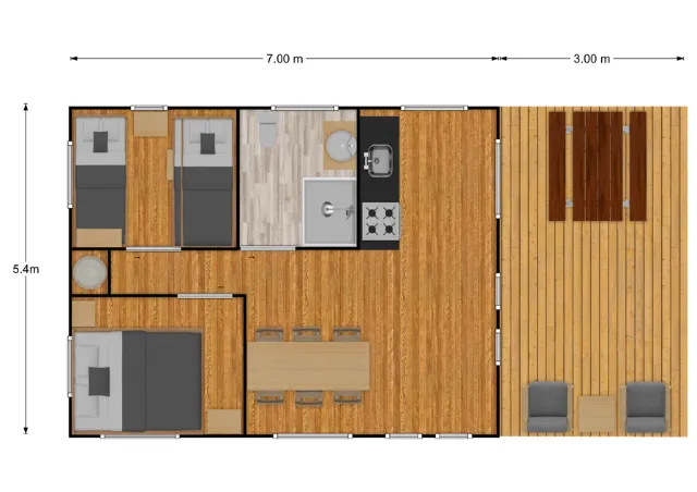 Tente Lodge Prestige Plus 2 Ch - 5 Pers