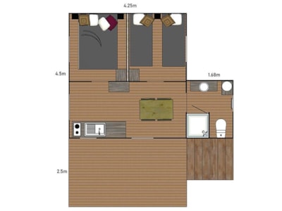 C- Lodge Pilotis - 2 bedrooms -24m² -with covered terrace