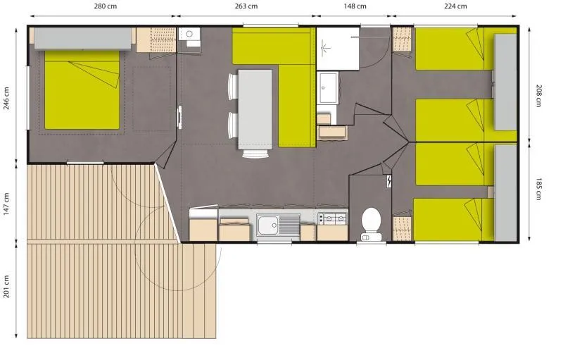 Mobilhome Confort Plus 3 Chambres