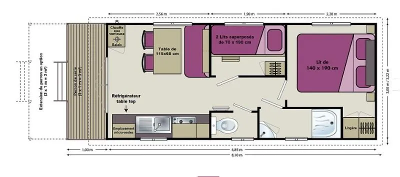 Roulotte - 2 Chambres - 1 Salle De Bain - Irm