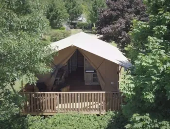 Mietunterkunft - Lodge Woody - 2 Zimmer 27M² - Castel Camping Château de Poinsouze