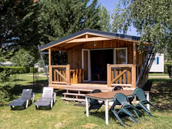 Mietunterkunft - Ecolodge Premium - 2 Zimmer 32M² - Castel Camping Château de Poinsouze