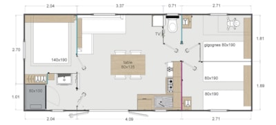 Rapidhome 33 m² - 3 bedrooms - terrace