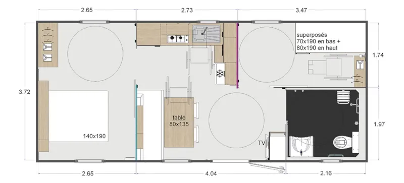 Rapidhome Pmr 33 M² - 2 Chambres - Terrasse