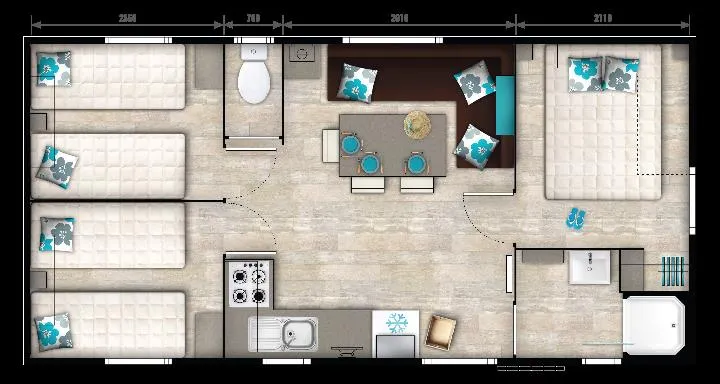 Chalet Mobile Bermude 30M² + Terrasse De 15M²