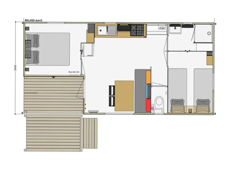 Mobil Home Malaga 25 M² + Terrasse De 8M²  Semi Couverte