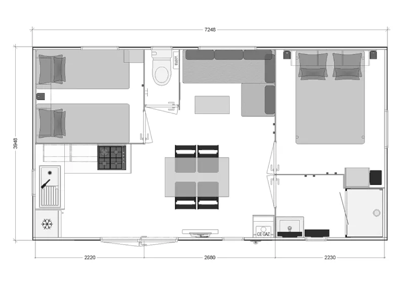 Chalet Mobile Bahia 27M² + Terrasse De 15M²