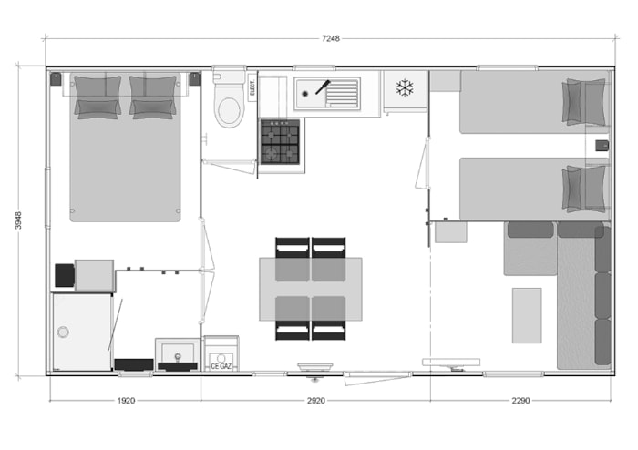 Mobil Home Modulo Duo 27 M² + Terrasse De 15M²