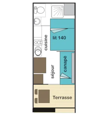 Mietunterkunft - Hütte Berger 12M² - Camping des Gaves