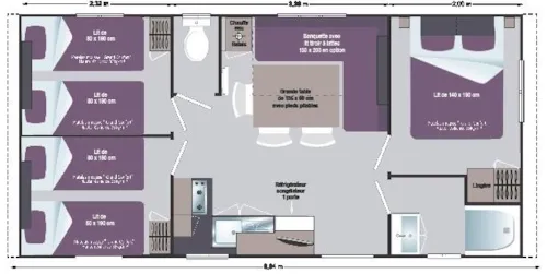 Mietunterkunft - Mobilheim Confort - image n°7 - Camping Les Bords du Guiers