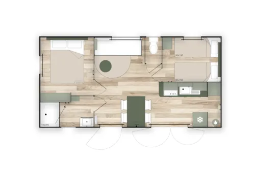 Mietunterkunft - Mobilheim Premium Plus Mit Klima (2026) - image n°8 - Camping Les Bords du Guiers