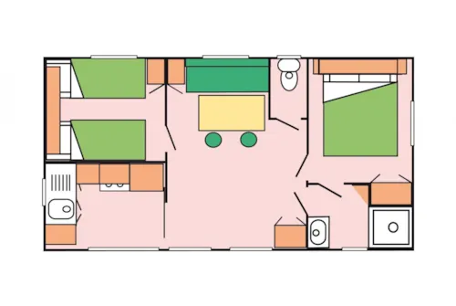 Location - Mobil Home Cosy Mercure - 2 Chambres - 27,5M² - - image n°5 - Camping La Ravoire