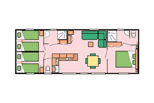 Accommodation - Mobil Home Confort 3 - 3 Bedrooms + 2 Bathrooms - 38.4M² - - image n°5 - Camping La Ravoire