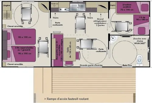 Huuraccommodatie(s) - Stacaravan Pmr - Aangepast Voor Mindervaliden - image n°7 - Camping La Ferme
