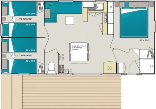 Location - Mobil Home Premium - image n°5 - Camping La Ferme