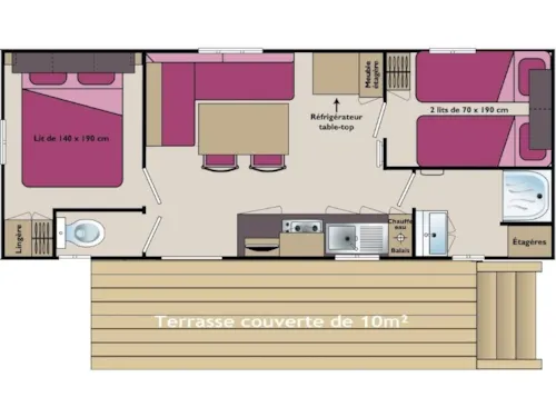 Location - Mobil Home Classic - image n°8 - Camping La Ferme