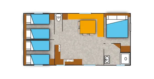 Accommodation - Mobile Home Titania - 3 Bedrooms - 29.70M² - - image n°4 - Yelloh! Village Camping les Fontaines