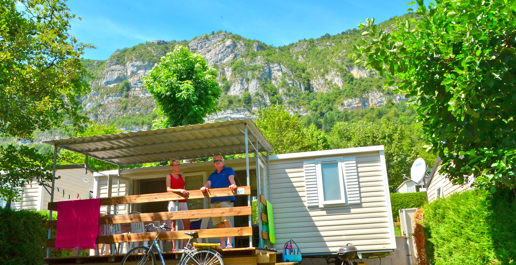 Location - Mobil Home Cosy Riviera - 2 Chambres - 27.50M² - - Camping les Fontaines