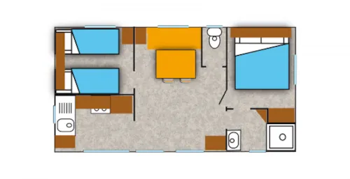 Location - Mobil Home Cosy Riviera - 2 Chambres - 27.50M² - - image n°5 - Yelloh! Village Camping les Fontaines