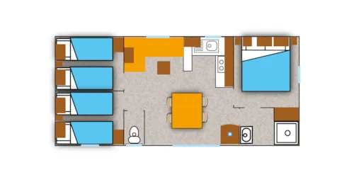 Location - Mobil Home Cosy Cordelia - 3 Chambres - 32M² - - image n°6 - Yelloh! Village Camping les Fontaines