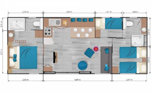 Accommodation - Mobil Home Taos - 3 Bedrooms - 40M² - - image n°8 - Yelloh! Village Camping les Fontaines
