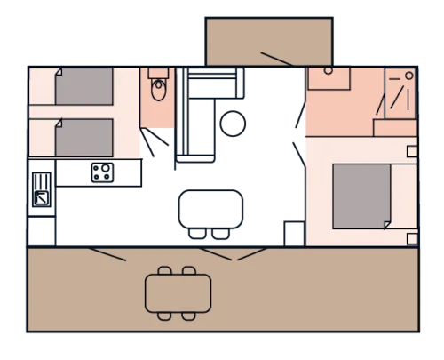 Mietunterkunft - Cottage Ô - 32 M² - 2 Zimmer - image n°3 - Camping Europa