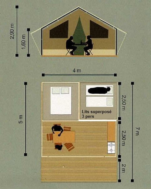 Tente Lodge 2 Chambres Nouveau 2024